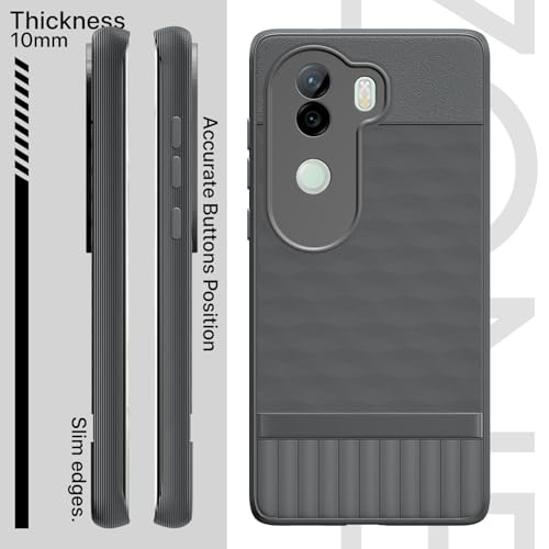 Image of Outlouders Back Cover for Vivo V40e / iQOO Z9s 5G | TPU Soft Flexible Shockproof | Full Camera Protection Back Case (Grey)