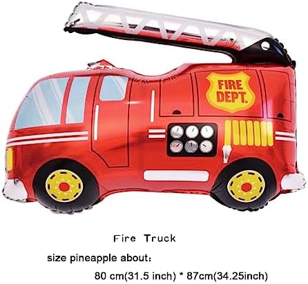 3PCS Rescue Vehicle Balloons Police Cars Fire Trucks Ambulances Mylar Foil Balloons for Kid Birthday Party Wedding Baby Shower Rescue Theme Party Home Decorations Supplies image 5