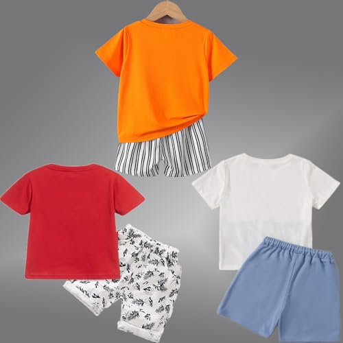 Image of Cotton Clothing Sets for Baby Boys & Baby Girls Kids Clothes for boys kids clothes for girls Printed Kids Clothing Sets (KDST86SB-KDST2RD-KDST85OR)