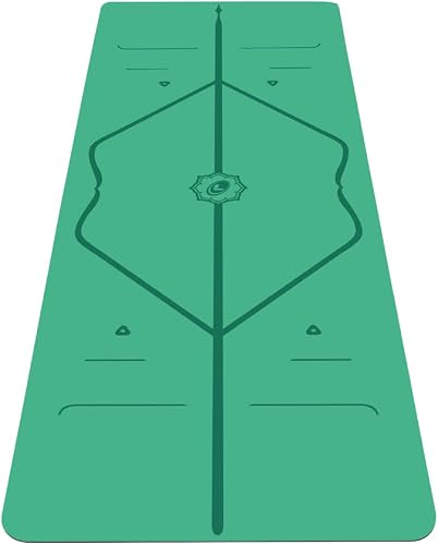 Liforme Original Yoga Mat – Free Yoga Bag Included - Patented Alignment System, Warrior-like Grip, Non-slip, Eco-friendly and Biodegradable, sweat-resistant, 4.2mm thick mat for comfort - Green