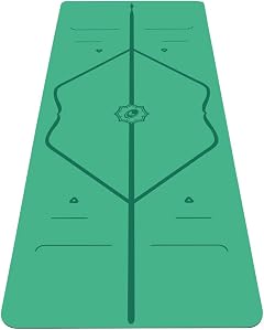 Liforme Original Yoga Mat – Free Yoga Bag Included - Patented Alignment System, Warrior-like Grip, Non-slip, Eco-friendly, sweat-resistant, 4.2mm thick mat for comfort - Green