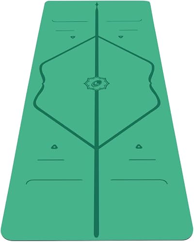 Liforme Original Yoga Mat – Free Yoga Bag Included - Patented Alignment System, Warrior-like Grip, Non-slip, Eco-friendly, sweat-resistant, 4.2mm thick mat for comfort - Green