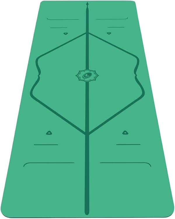 Liforme Original Yoga Mat – Free Yoga Bag Included - Patented Alignment System, Warrior-like Grip, Non-slip, Eco-friendly, sweat-resistant, 4.2mm thick mat for comfort - Green
