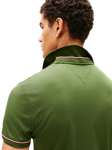 Image of Tommy Hilfiger Men's Short Sleeve Casual Polo Shirts in Slim Fit with Liquid Cotton and Cuff Designs