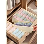 Foldable Fabric Drawer Organizer Boxes, 6, 7, 8, and 24 Grid Compartments for Underwear, Socks, and Clothing, Gray，8 - Image 2