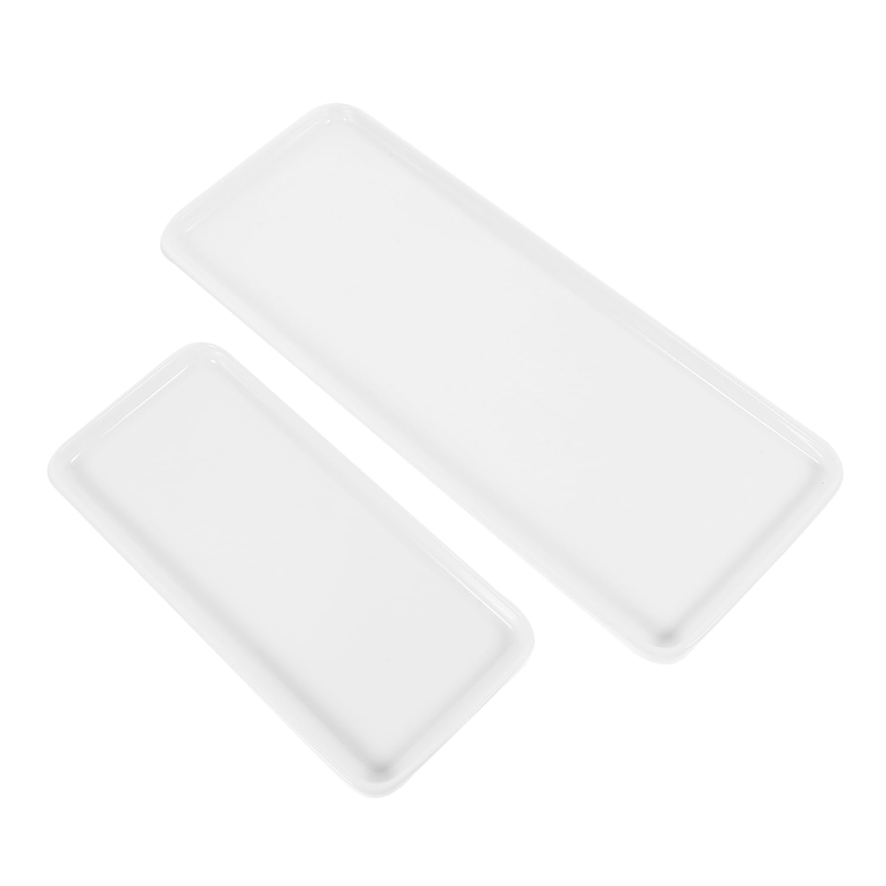 2Pcs Ceramic Vanity Tray for Bathroom Dresser Toiletries Organizing Trays Decorative Storage for Countertop and Bedside Table