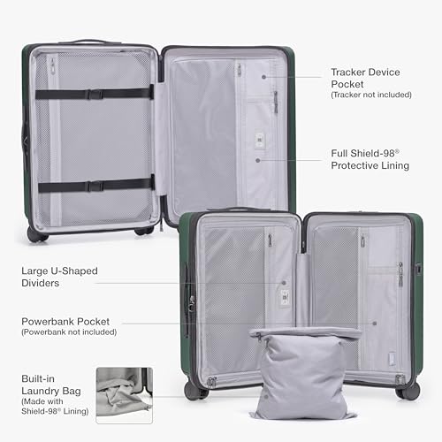 Image of Traveler's Choice Markham Hardside Expandable Luggage with Hinomoto Spinner Wheels, 26-Inch Medium, Green