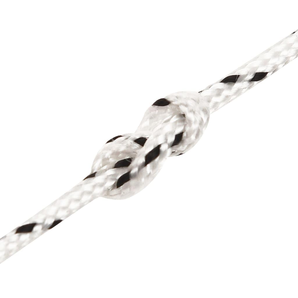 Corde tressée blanche en polyester 2 mm x 100 m robuste résistante aux UV avec haute résistance à la déchirure pour bateau, voile, camping, extérieur, jardin, maison