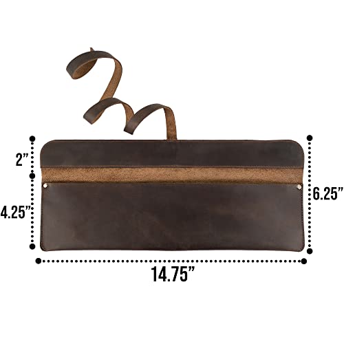 Cast Leather Co., Single Knife Case Handmade From Full Grain Leather - Bourbon Brown #TOP5