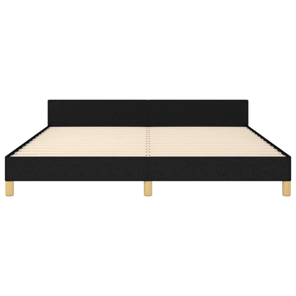 Homgoday Bettgestell mit Kopfteil, schwarz, 180 x 200 cm, aus Stoff, Dekor für Möbel, Bettrahmen, Bettrahmen, Rahmen für Wohnzimmer, Schlafzimmer, Modell 3124913
