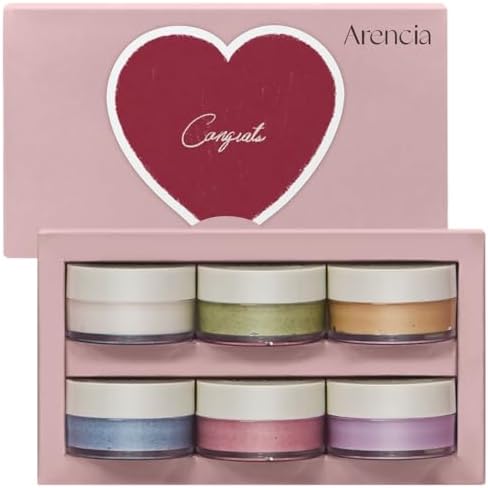 Arencia Rice Mochi Facial Cleanser Gift Set, 6 Varieties, 0.52 oz each - travel size, Korean skin care, holiday gift set, Stocking stuffers