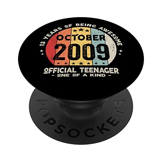 Regalo 13 años Cumpleaños Niño Niña - Octubre 2009 PopSockets PopGrip Intercambiable