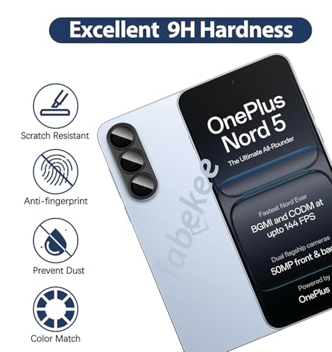 Image of Tempered Glass Screen Protector Compatible for OnePlus Nord 5 | Front And Back Screen Guard With camera lens protector (Nord 5, Combo)