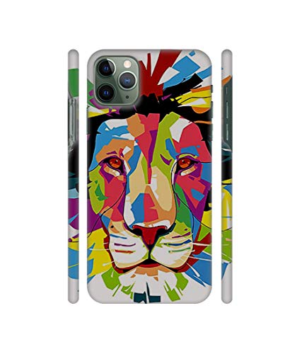 Image of Amazon Brand - Solimo Designer Lion Multicolor Vector 3D Printed Hard Back Case Mobile Cover for Apple iPhone 11 Pro Max