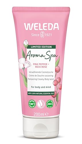 WELEDA Bio Aroma Spa Duschgel vegan - Naturkosmetik Limited Edition Duschpflege für Frauen & Männer mit winterlichem Duft - Natürliche Hautpflege Dusche zur Reinigung von Gesicht & Körper (1x 200ml)