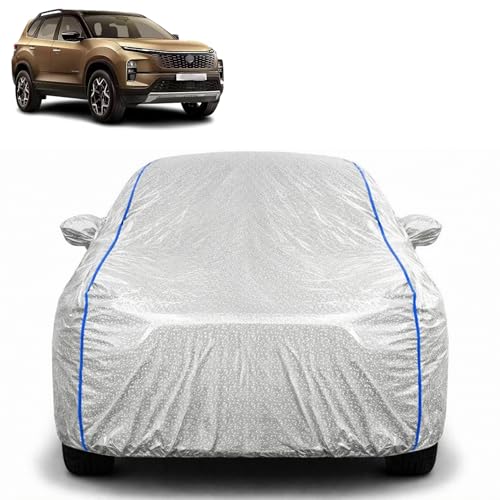 Image of Waterproof Car Cover for TATA Hexa | All Weather Protection | UV Resistant & Dustproof | Soft Cotton Lining to Prevent Scratches | Triple Stitched with Mirror Pockets & Elastic Hem