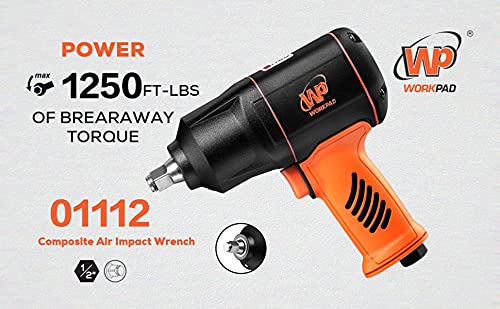 Workpad 1/2-Inch Composite Air Impact Wrench With Twin Hammers, Pneumatic Tools #TOP2