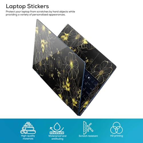 Image of Galaxsia Floral D31 Full Body Vinyl Laptop Skin /Sticker /Cover Upto 15.6 Inches Laptops Laminated-Removable-HD Quality Compatible for Hp-Dell-Sony-Lenovo-Asus etc.(15x10 Inches)