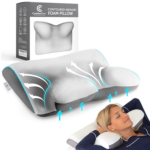 Cervical Memory Foam Pillow for Neck and Shoulder...
