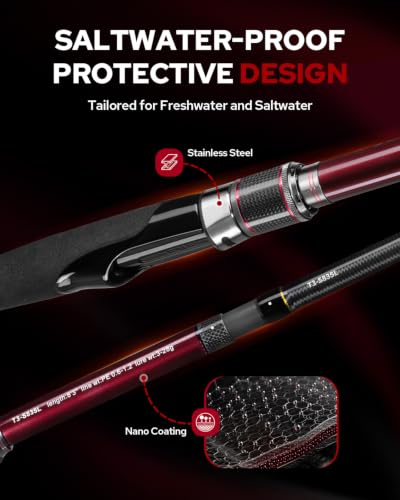 TRUSCEND Aetheron Seabass Cañas de Pescar Multi-Pieza, Caña de Lanzamiento Largo con Carbono Toray y Guías Fuji SIC para Alta Sensibilidad y Resistencia, Protección Anticorrosión, Cañas de Viaje para Agua Dulce y Salada miniatura 5
