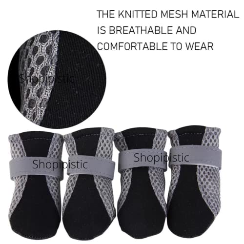 Image of Dog Shoes for Shih Tzu, Indoor Anti-Slip Dog Paw Shoes with Grip Pads for Tile & Wooden Floors, Puppy Paw Protector for Small Dogs, NOT for Outdoor Use or Large Dogs (Black, Size 6)