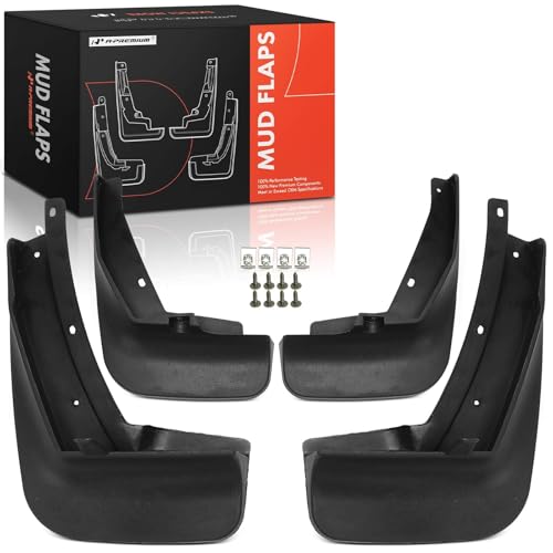 Image of A-Premium Mud Flaps, No Drilling Required Splash Guards with Accessories | Compatible with Volkswagen Tiguan 2018-2023, Set of 4 Front and Rear