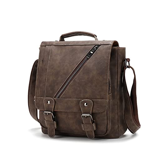 Bolso de hombro para hombre maletín clásico de PU con asa superior y bandolera