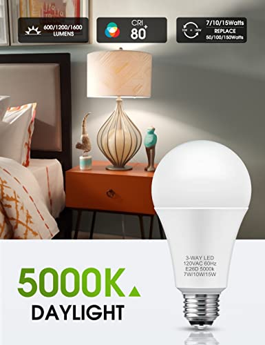 Image of 3 Way Light Bulbs, L LOHAS LED 3 Way LED Light Bulbs 50 100 150W Equivalent