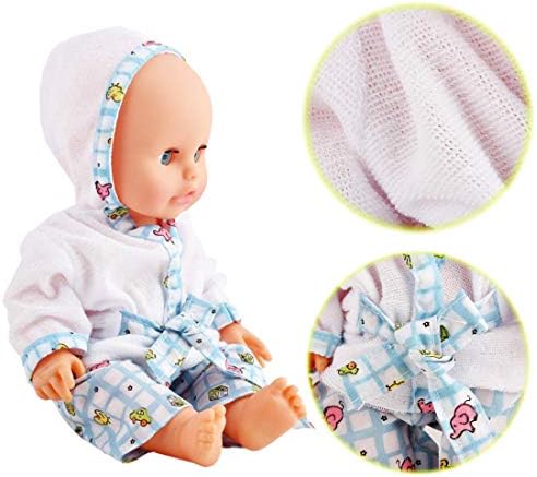 deAO Baby Doll Bath Play Set with Real Water Faucet Function and Baby Doll Accessories Included (Pink)