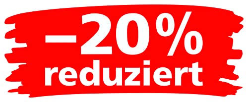 Aufkleber -20-30 -50-60% reduziert 48 x 20 cm für Sale und Rabattaktionen, Ideal für Modegeschäft, Boutique und Schlussverkauf (- 20%) Cover