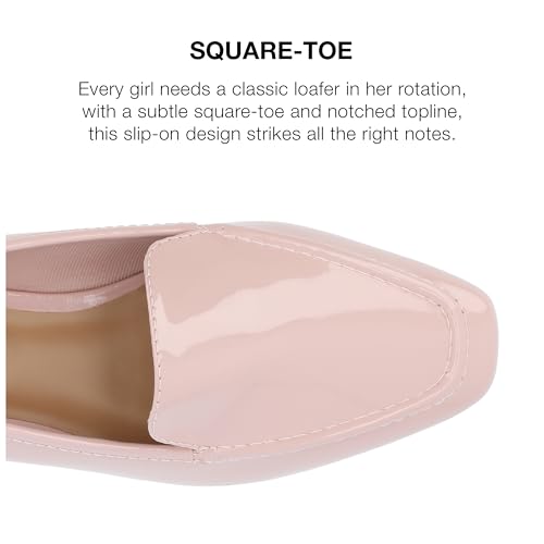 Image of Journee Womens Suede Loafer Flat Square Toe Noticed Topline Padded Block Heel - Tullie Casual Dress Shoe