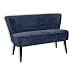 Produktbild Stella Trading LORD Esszimmerbank mit Rückenlehne, Massivholz Füßen & Microvelours Bezug, Mondscheinblau - Bequeme 2-Sitzer Sitzbank mit gefedertem Sitz - 140 x 83 x 75 cm (B/H/T)