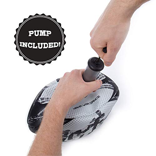 Crown Sporting Goods Haka War Dance Rugby Match Ball | Official Size 5 Ball With Textured Grip | New Zealand Men In Black Maori Challenge Design | Great For Match, Practice, & Scrimmage Play #TOP4