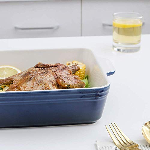 Koov Ceramic Bakeware, 8X8 Baking Dish, Square Baking Pan, Ceramic Baking Dish, Brownie Pans For Cake Dinner, Kitchen, Gradient Series (Aegean) #TOP6