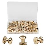 Package Content: 50 Sets Chicago Screws Round Head, Gold. Ideal for all kinds of leather craft DIY. Screw Type: Phillips. Head Diameter: 8mm/ 0.31". Round Base Diameter: 10mm/ 0.39". Head Diameter: 8mm/ 0.31"; Height: 10mm/ 0.39". Material: Alloy, an...