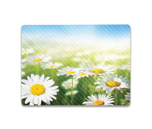 Image of MightySkins Carbon Fiber Skin Compatible With Microsoft Surface Laptop Go 3 (2023) Full Wrap Kit - Field Of Daisies | Protective, Durable Textured Carbon Fiber Finish | Easy To Apply | Made in the USA