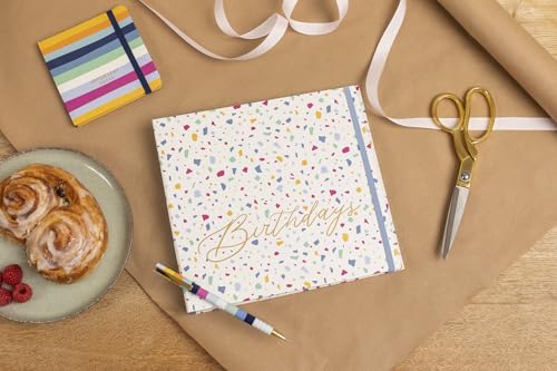 Busy B - Geburtstagskartenbuch - Terrazzo - mit Geburtstagserinnerungen, Monatliche Kartenfächer