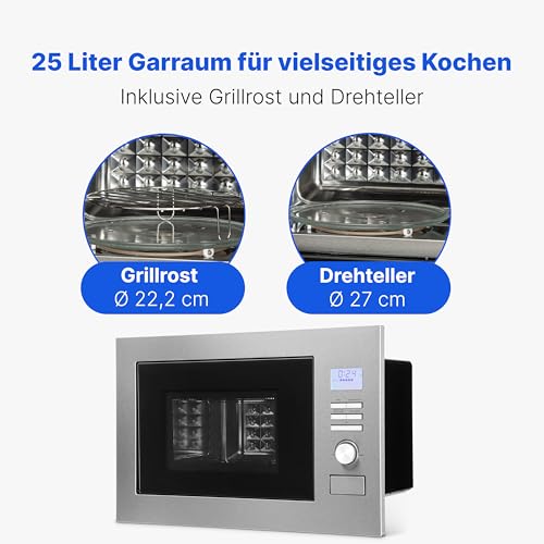 Bomann® Einbaumikrowelle mit Grill und Heißluft | 60cm | 900W Mikrowelle | 1300W Grill | 2300W...