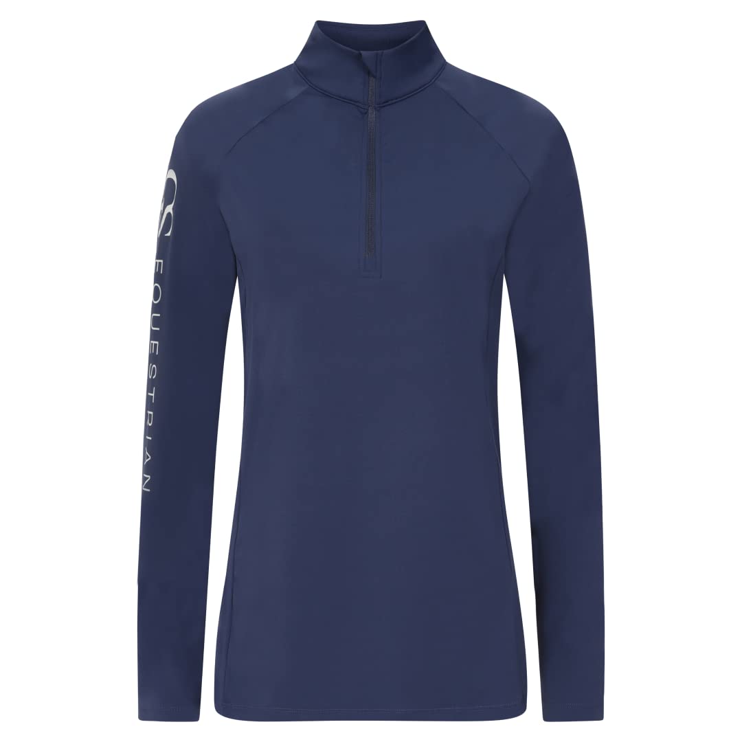 GS Equestrian Ladies Momentum Long Sleeve Base Layer. Lightweight, Flexible and Colourful Base Layers That are Perfect for Horse Riding (Navy, UK 8)