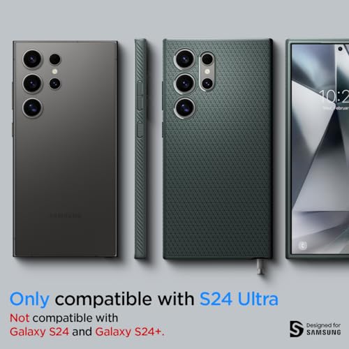 Image of Spigen Liquid Air for Samsung Galaxy S24 Ultra Case, Galaxy S24 Ultra Back Cover (2024) - TPU｜Abyss Green