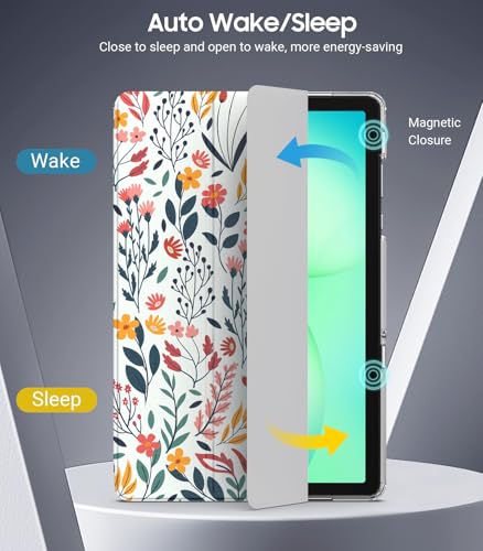 Image of TiMOVO Soft Case for Samsung Galaxy Tab A11+ /A11 Plus 11 inch 2026, Flowers | Fit for SM-X230 /X236 /X238, Slim Soft TPU, Translucent Frosted Back, Auto Wake /Sleep
