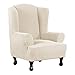 Extensible Aile Chaise Housse Housse De Canapé, Revêtement De Canapé Une Pièce Housse Fauteuil Spandex Jacquard Canapé Housse Protege De Meubles-Couleur Naturelle-Housse pour Fauteuil à Oreilles