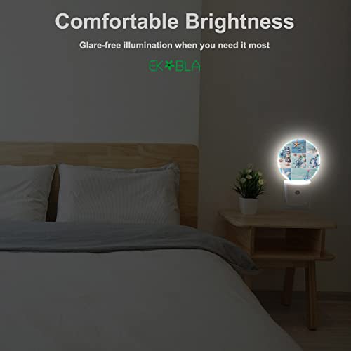 Image of EKOBLA Starfish and Seashell Night Light, Ocean Beach Night Lights Plug Into Wall with Dusk to Dawn Auto Sensor for Home Decor