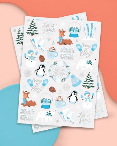 xo, Fetti Winter Christmas Party Temporary Tattoos - 50 Silver Foil Styles | Merry Christmas Party Favors, Stocking Stuffer, Christmas Eve Gift, Xmas Tree + Lights, Santa, Snow, Holiday Accessory - Thumbnail 2