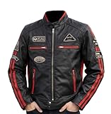 MATERIALE PREMIUM: Giacca da moto realizzata in pelle di agnello autentica di alta qualità, morbida e resistente per garantire comfort e durata nel tempo