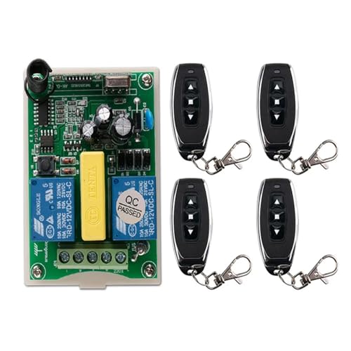 Moteur de portail coulissant AC 220V avec télécommande RF 2 canaux pour garage et volets