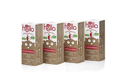 Hello Fluoride Free Training Toothpaste for Toddlers + Kids, 4 Count | Natural