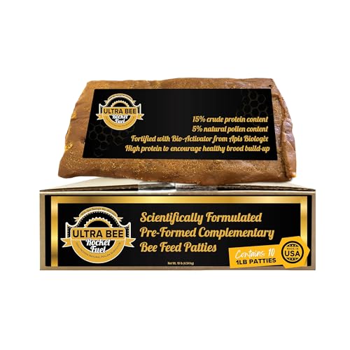 Mann Lake Ultra Bee Rocket Fuel Patties with Natural Pollen & Apis Biologix Bio Activator High Protein Food for Spring Colony Growth Increased Honey Production & Improved Brood Made in USA 10 lb