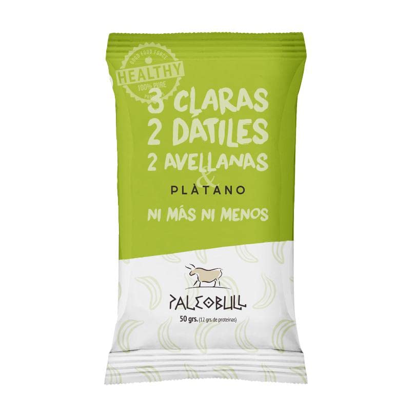 Caja 15 barritas energéticas dátiles, avellanas y plátano PaleoBull, 50 g
