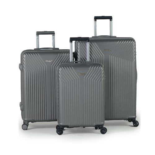 Image of ACEPACK GLX Family Set of 3 (Small Cabin + Medium Check-in + Large Check-in) Combo Dark Grey Hard Sided Luggage Trolley Bag for Travel Suitcase with 8 Spinner Wheels